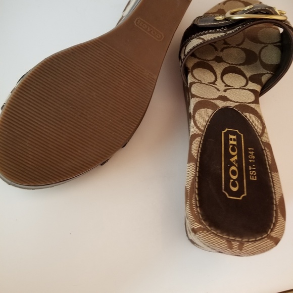 COPY - Coach Gretta Signature Print Wedge Sandals - Picture 5 of 8
